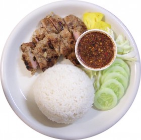 ข้าวหมูย่างจิ้มแจ่ว